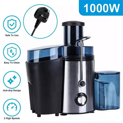 1000W Juicer Machine Whole Fruit Vegetable Juice Maker Centrifugal Extractor from B&Q
