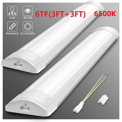 6Ft Led Strip Lights Batten Tube Light Office Shop Garage Ceiling Lamp Daylights from B&Q