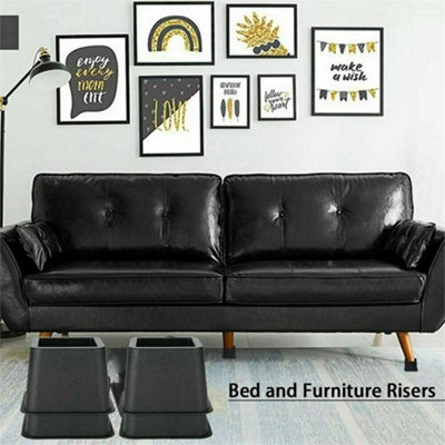 8Pcs 4''heavy Duty Bed Chair Risers Feet Leg Lift Furniture Extra Raisers Stand from B&Q