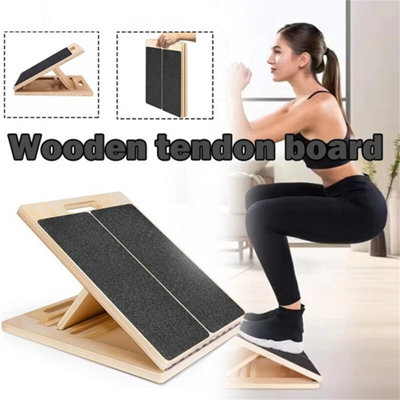 Wooden Slant Board Calf Stretcher Folded For Yoga Workout Calf Incline Board from B&Q