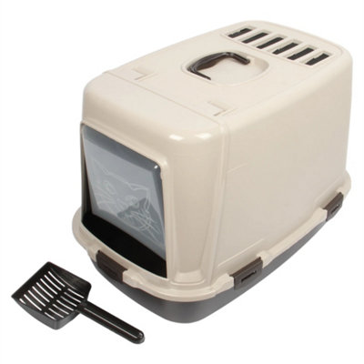 Cat Hooded Litter Tray Box. Large Litter. Odourless Carbon Filter Litter Box. from B&Q