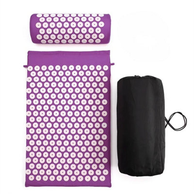 Acupressure Mat With Pillow & Ball Acupuncture Pin Massage Set Neck Pain from B&Q