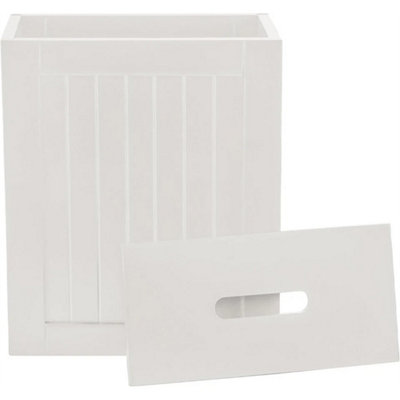 White Slimline Shaker Bathroom Toilet Roll Storage Unit Tidy Box from B&Q