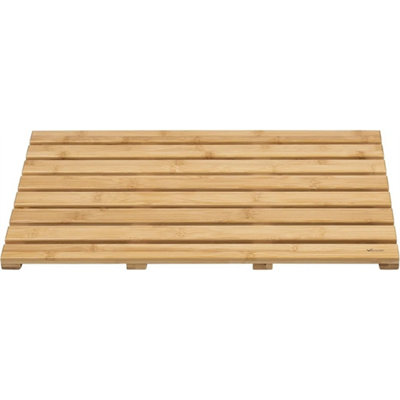 Beige  Bamboo Duckboard Bath Mat -Anti-Slip Slatted Shower Spa Bathroom Floor from B&Q