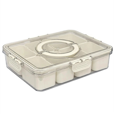 Divided Serving Tray Snack Tray With Lid 8 Compartment Snack Box Container New from B&Q