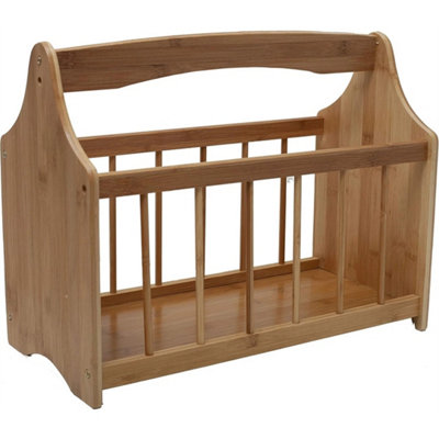 Magazine Rack Free Standing Wooden Mail Newspaper Holder Storage Shelf Stand from B&Q