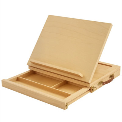 Wooden Table Easel Box With Storage Portable Folding Artist Easel from B&Q