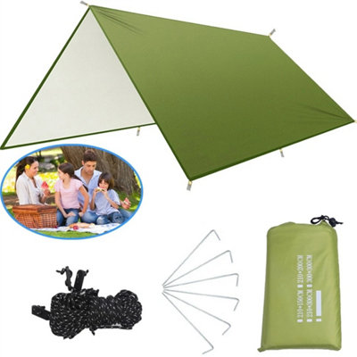 Anti-Uv Camping Tent Tarp 3X3M Waterproof Rain Fly Tarpaulin Shelter For Hiking from B&Q