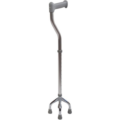 Quad Cane Small Base Swan Neck Walking Aid Height Adjustable from B&Q