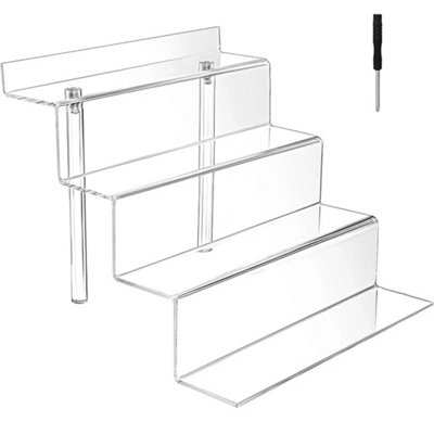 4 Tier Acrylic Display Stand Clear Perspex Retail Shop Tier Nail Varnish Riser from B&Q