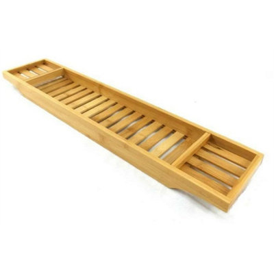 Bamboo Wood Bath Tub Rack Bathroom Shelf Tidy Tray Storage Caddy Organiser from B&Q