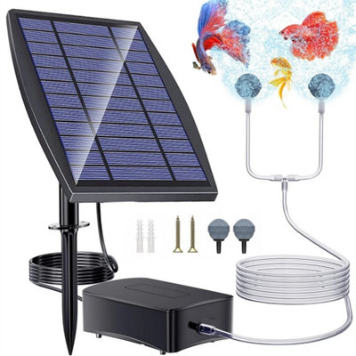 Solar Air Pump Oxygenator For Pond Fish Tank Aquarium Oxygen Aerator Garden from B&Q