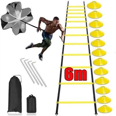 6M Agility Speed Sport Trainning Ladder Soccer Fitness Boxing 12 Rungs Bag Gym from B&Q