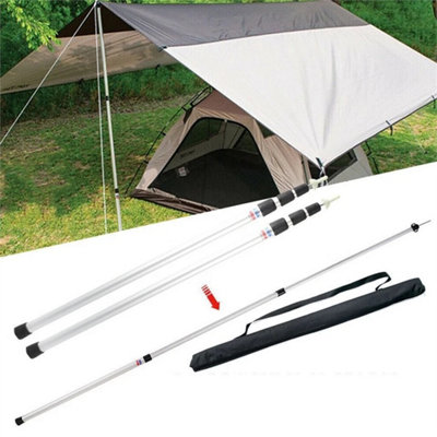 2X 230Cm Tent Poles Telescopic Adjustable Awning Canopy Tarp Pole Support Rod from B&Q