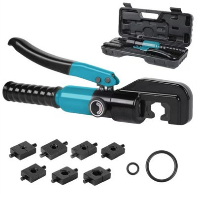 Hydraulic Crimper Wire Battery Cable Lug Terminal Crimping Tool 8 Dies 4-70 mm² from B&Q