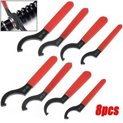 Universal Coil Over Wrench Shock Spanner Adjustable C Shape Wrenches Pack Of 8X from B&Q