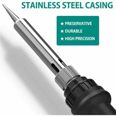 60W Soldering Iron Kit Welding Irons Electronics Solder Tools Adjustable Temp from B&Q