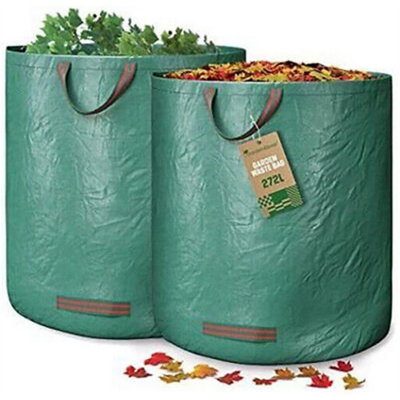 2X 272L Garden Waste 72Gallon Reusable Refuse Sack Leaves Grass Bin Rubbish Bags from B&Q