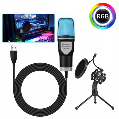Microphone With Dynamic Gaming Microphone Pc With ArmUsb Microphone For Mac Ps4 Ps5 With Mute Button from B&Q