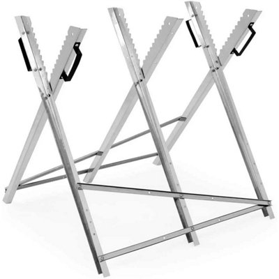 Folding Chainsaw Saw Horse Log Holder Cutting Stand Galvanised Metal Trestle from B&Q
