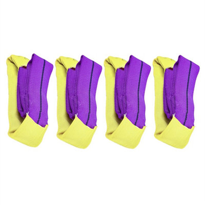 4X Ratchet Recovery Straps Car Trailer Tie Down Alloy Wheel Belt Set from B&Q