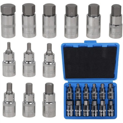12X Hex Bit Socket Set Allen Key 1/2" H5-22 mm Metric For Torque Wrench Ratchet from B&Q