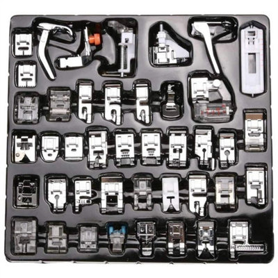  - Sewing Machine Compatible 42 Piece Presser Foot Kit Snap On Feet For Home