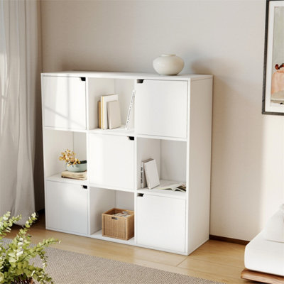 9 Cube Bookcase Shelving Display Shelf Storage Unit Wooden Door Bervppamqb from B&Q