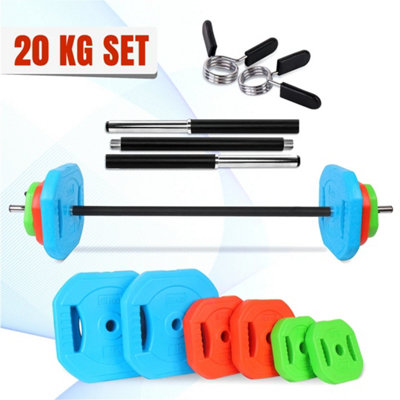 20Kgpump Barbell Weight Plates Set Strength Training Home Gym Training from B&Q