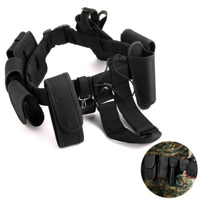  - Police Guard Tactical Belt Buckles W/ 9 Pouches Utility Kit Security System