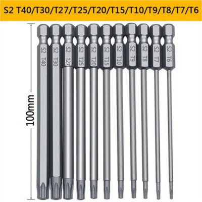  - 11X Long Reach Torx Star Hex Security Bit Set Tamper Proof Screwdriver Bits