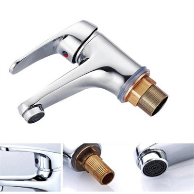 Cloakroom Basin Mixer Tap Chrome Basin Mono Sink Fixings +Bathroom + Waste from B&Q