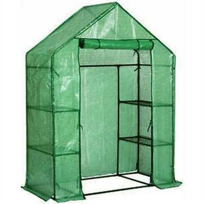 - Walk In Greenhouse Grow House Plants Protector Reinforced Green Cover 4 Shelves