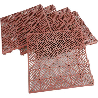 Interlocking Plastic Garden Deck Tiles Nonslip Path Floor Lawn Paving Patio 10Pc from B&Q