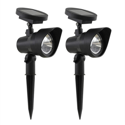  - 2X Solar Spot Lights Outdoor Garden Led Waterproof Adjustable Stake Lamps Auto