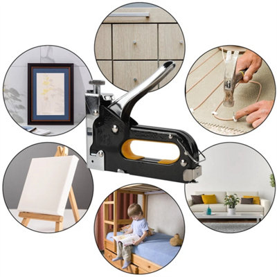  - Heavy Duty Tacker Staple Gun Upholstery Stapler Fabric Wood Craft 3000Pc Staples