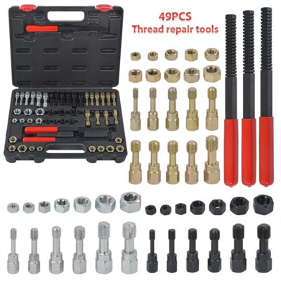 49Pc Thread Chaser Set Complete Taps Dies Files Rethread Restorer Unc Repair Kit from B&Q