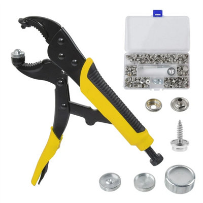  - 156Pcs Heavy Duty Snap Fasteners Pliers Press Studs Kit Leather Button Tool