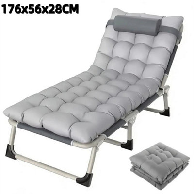 Camping Cot Heavy-Duty Portable Single Bed Folding Sleeping Bed With Mattress from B&Q