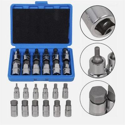 Allen Key / Hex Bit Socket Set 12Pc 1/2" Drive Metric 5mm To 22mmH5 To H22 from B&Q