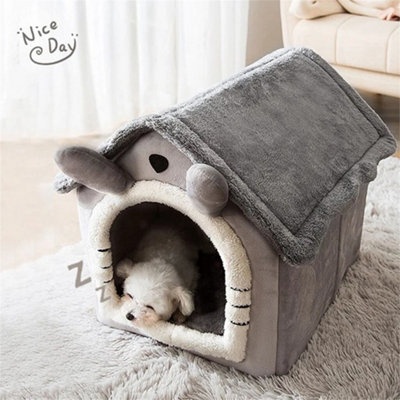 S Size Pet Cat Kitten Dog Beds Igloo Fleece Bed Pyramid Cozy Washable Warm House Cave from B&Q