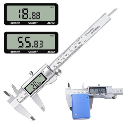 Digital Vernier Caliper Micrometer Gauge 6" 150mm Steel Accurate Measuring Tool from B&Q