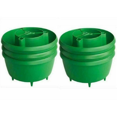  - 6X Green Tomatoes Garden Plant Halos Planter Bean Grow Bag Watering Crop Pot Tub