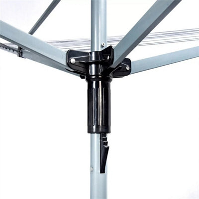 4 Arm Garden 60M Rotary Airer Clothes Dryer Washing Line W/ Ground Spike & Cover from B&Q