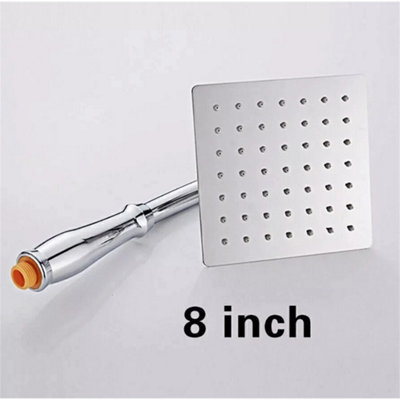 8" Shower Head Large Rainfall Pressure Steel Chrome Powerful Energy Water Saving from B&Q
