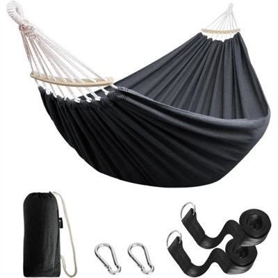 Garden Hammock Camping Canvas Hammock Bed Breathable Hanging Swing Spreader Bar from B&Q