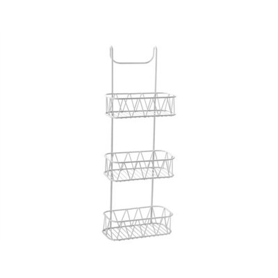 New 3 Tier White Over Shower Screen Caddy Hanging Bathroom Organiser Tidy from B&Q