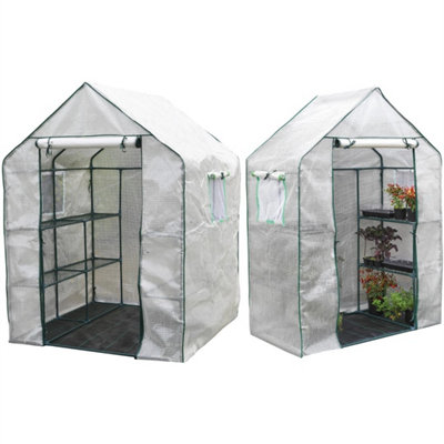 6 Shelf Space Cover Only-Garden Grow Portable Greenhouse Steel Frame Walk-In 6 12 Shelf Pe Grow House New from B&Q