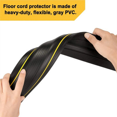 2M Cable Protector Floor Cable Cover Outdoor Black Rubber Wire Protector For Gym from B&Q