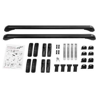 Lockable No Rails Car Roof Bars Rack Bar Luggage Carrier 105Cm/41.3" from B&Q
